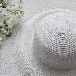 NWT White/Silver Bucket Hat